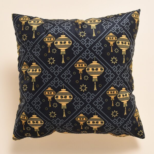 

Lantern Print Cushion Cover Without Filler, Multicolor