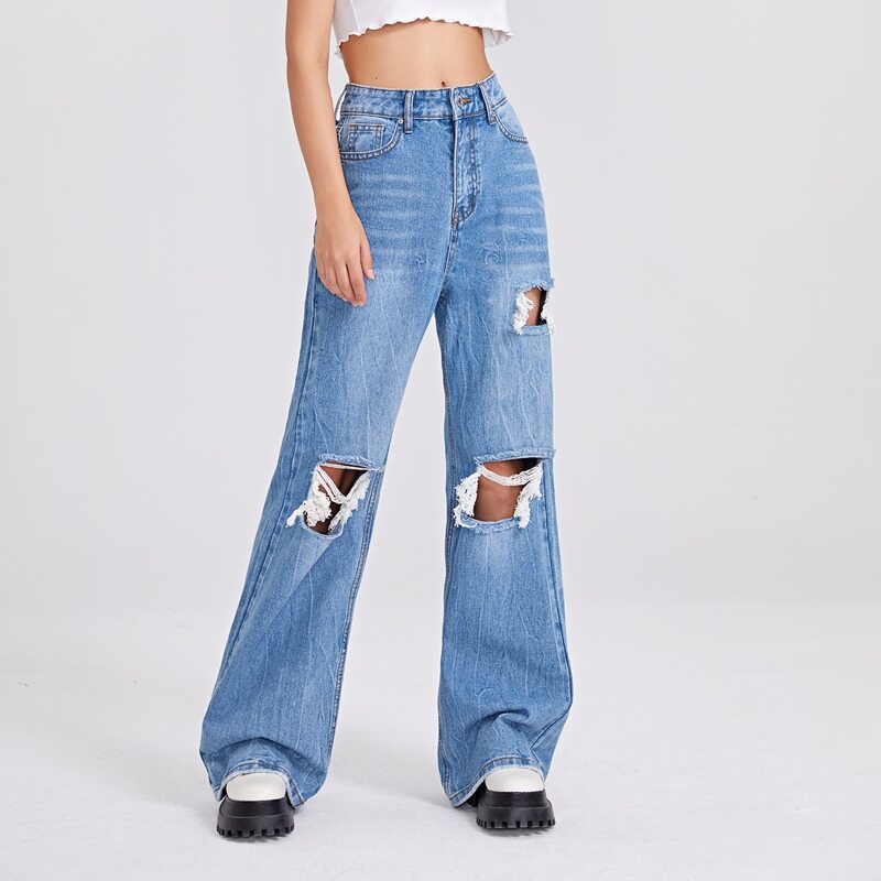 

Cut Out Wash Boyfriend Jeans, Medium wash