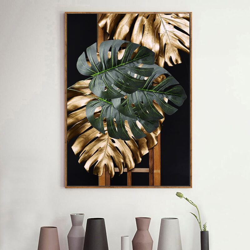 

Leaf Print Wall Painting Without Frame, Multicolor