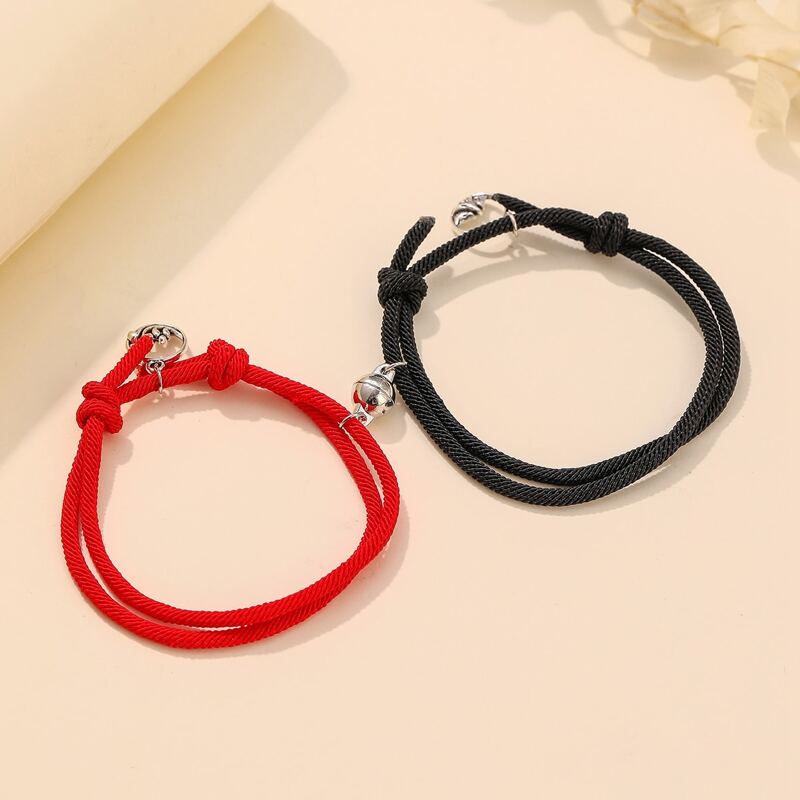 

2pcs Knot Couple Bracelet, Multicolor