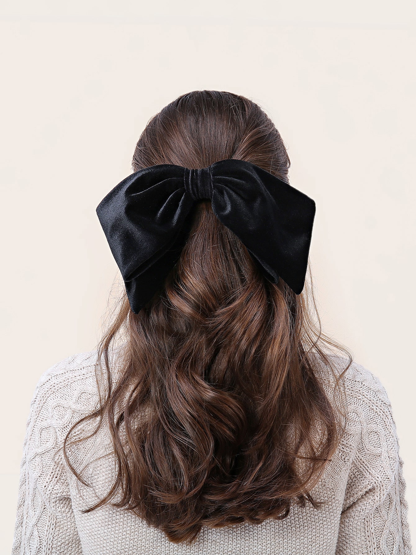 蝶々結びデコレーション ベルベット ヘアクリップ