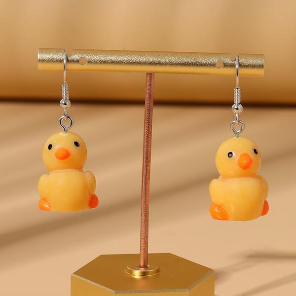 

Cartoon Charm Drop Earrings, Yellow