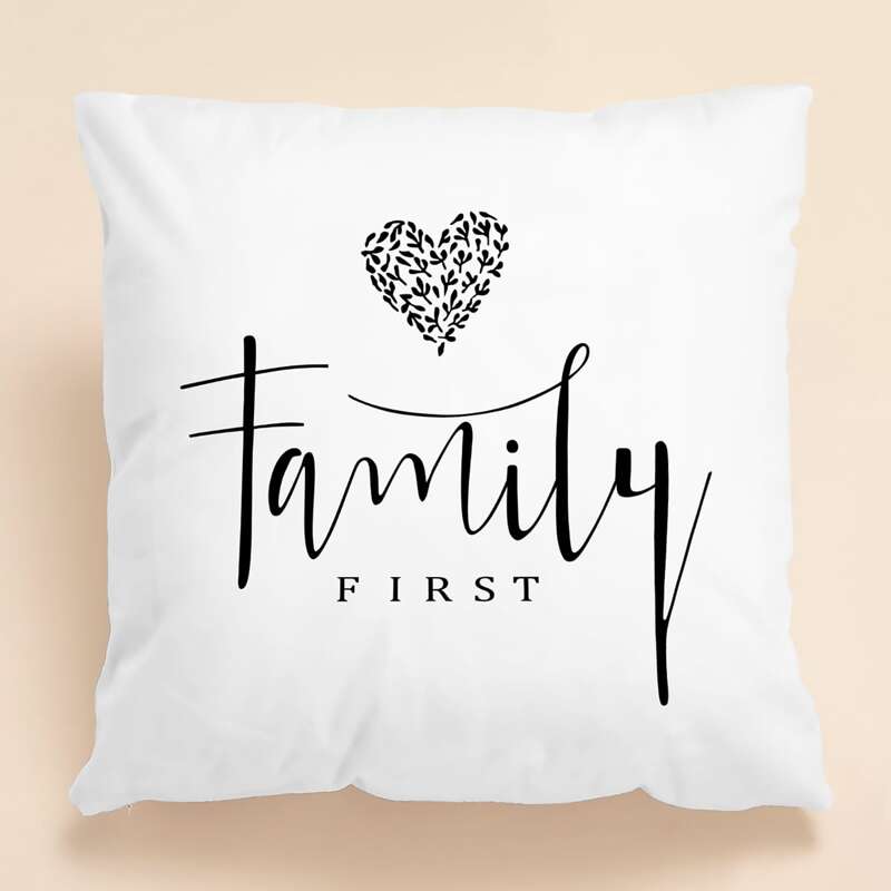 

Letter Print Cushion Cover Without Filler, White