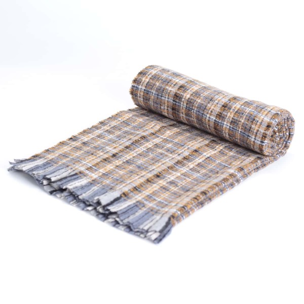 

Plaid Fringe Hem Scarf, Multicolor