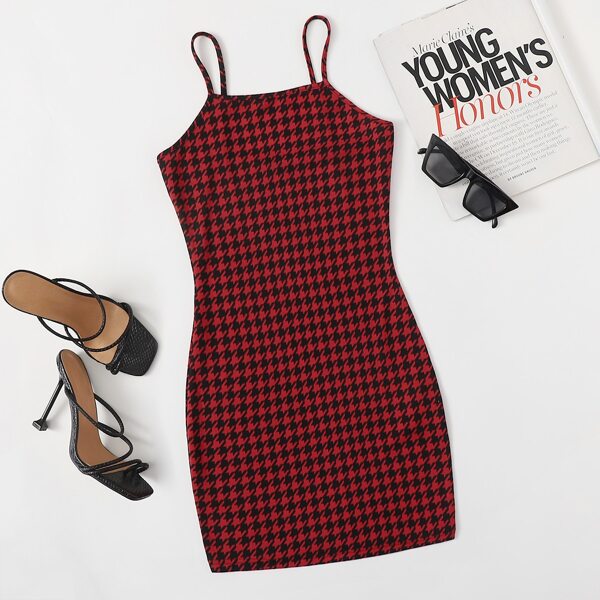 

Houndstooth Slip Dress, Multicolor