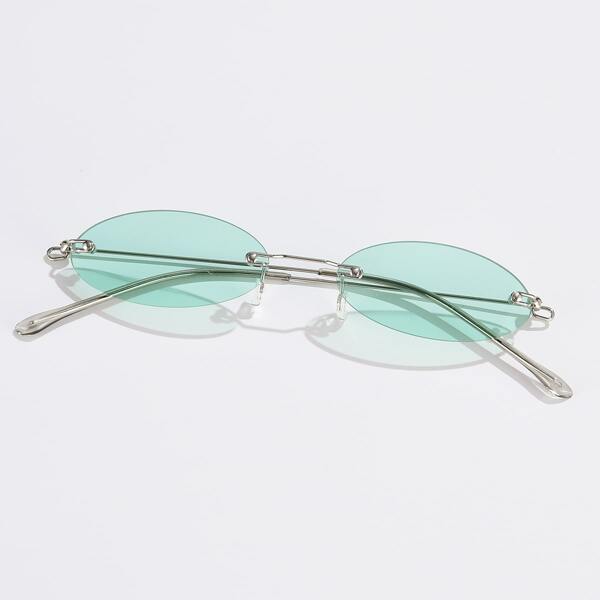 

Oval Frame Rimless Sunglasses