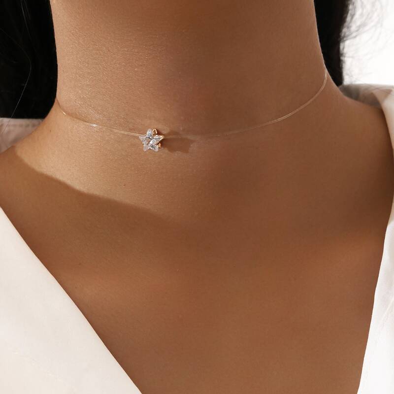 

Rhinestone Star Clear Choker