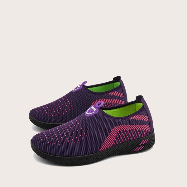 

Letter Patch Running Shoes, Purple