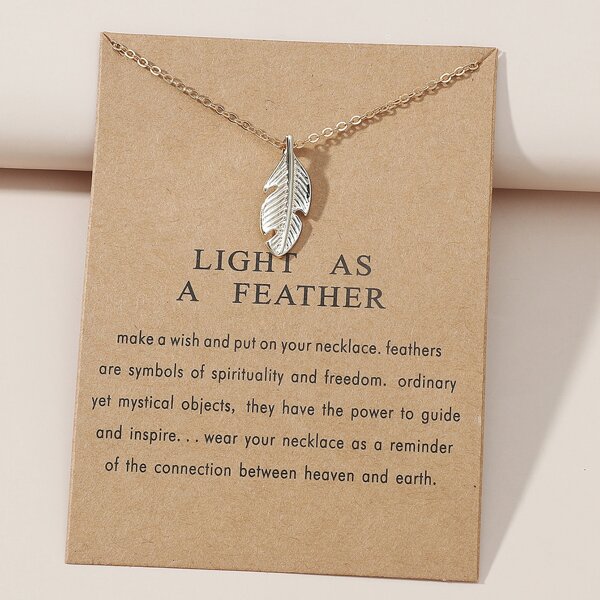 

Girls Leaf Charm Necklace, Gold
