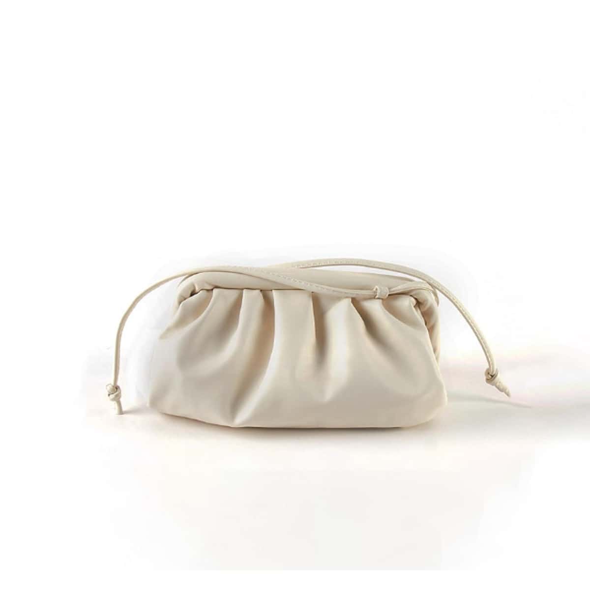 

Solid Ruched Bag, Beige