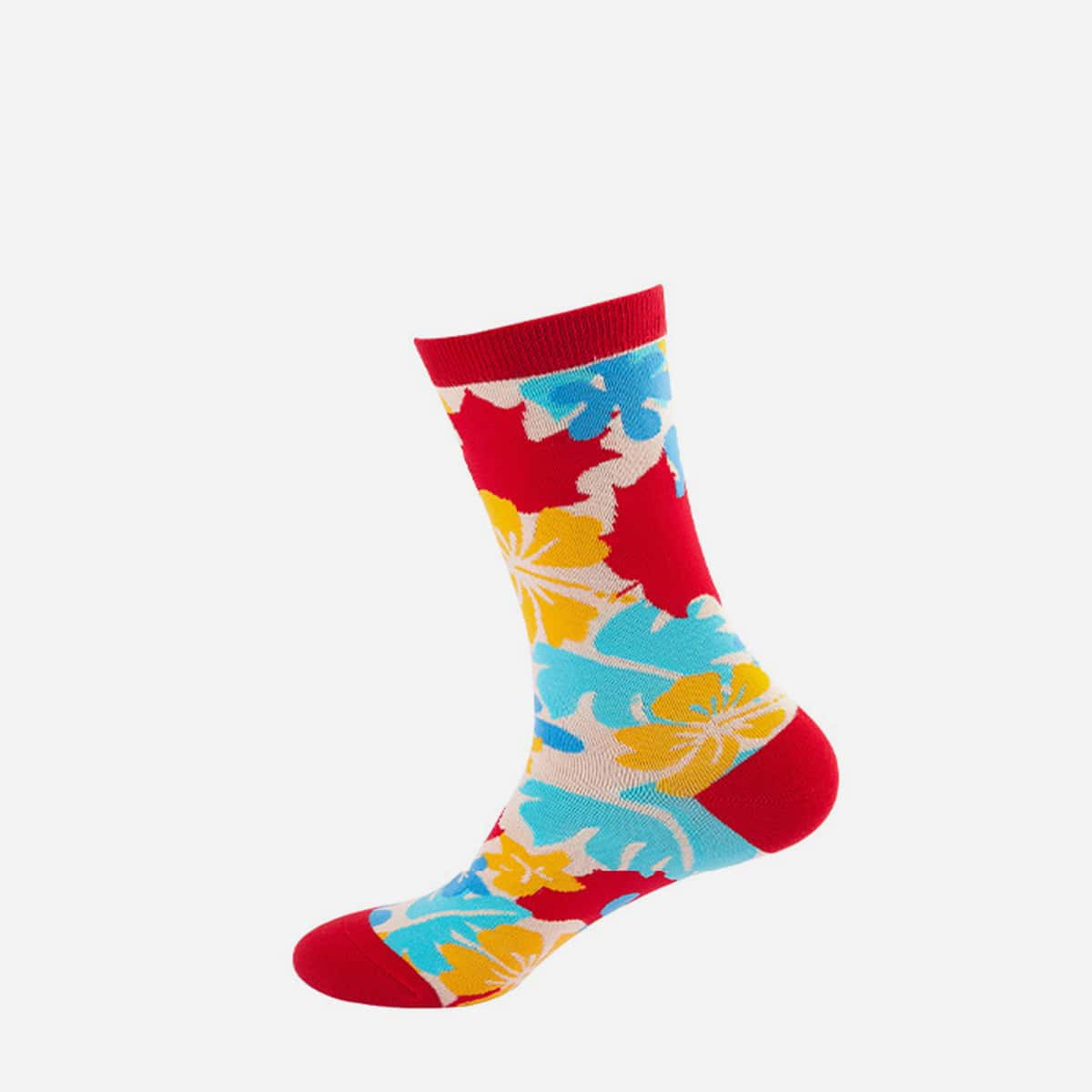 

5pairs Geo & Plants Crew Socks, Multicolor