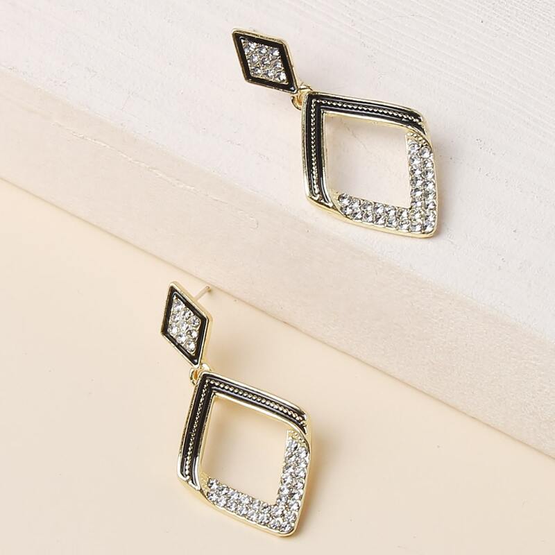 

Rhinestone Diamond Drop Earrings, Multicolor