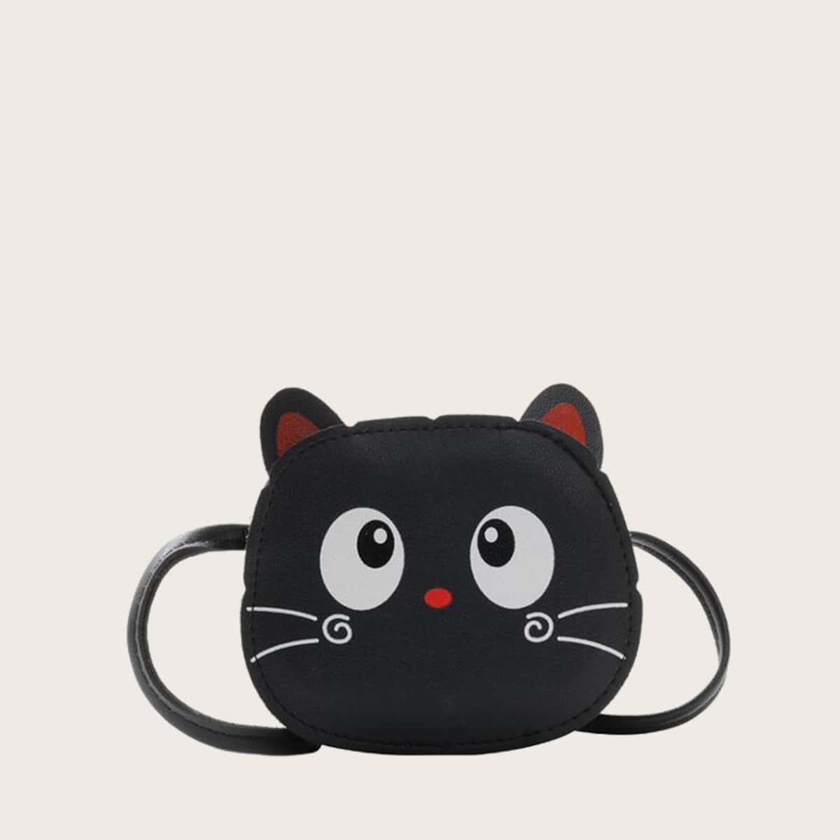 

Cartoon Crossbody Bag, Black