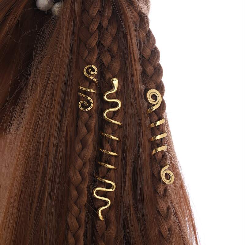 

3pcs Spiral Hair Accessory, Gold
