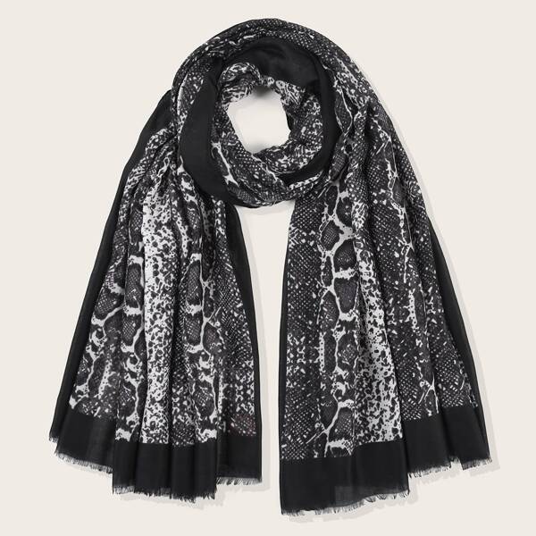 

Snakeskin Print Scarf, Multicolor