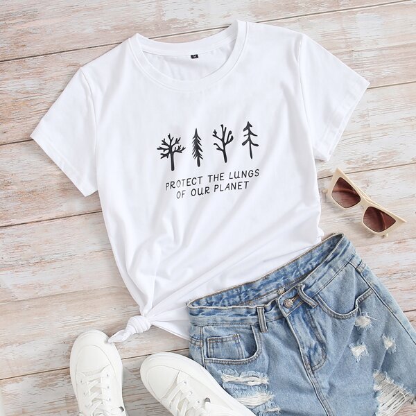 

Slogan Graphic Short Sleeve Tee, White