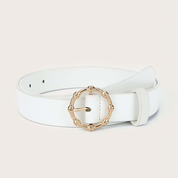 

Metal Buckle Belt, White