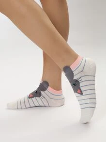 5雙卡通圖案襪子 - 彩色 - 查看 2