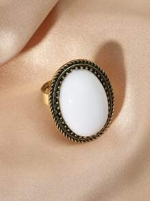 Anillo con piedra - Blanco - Ver 2