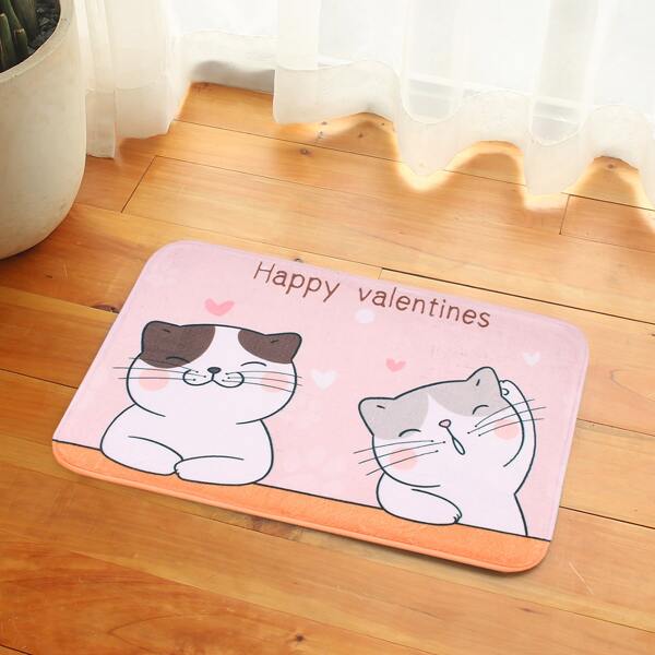 

Cartoon Graphic Floor Mat, Pink