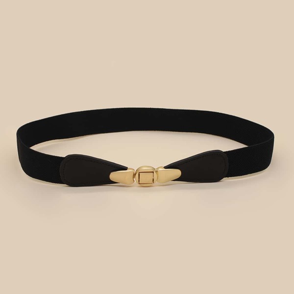 

Metal Buckle Elastic Belt, Black
