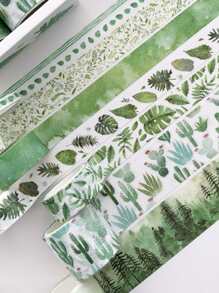 8rolls Plants Pattern Decorative Tape
