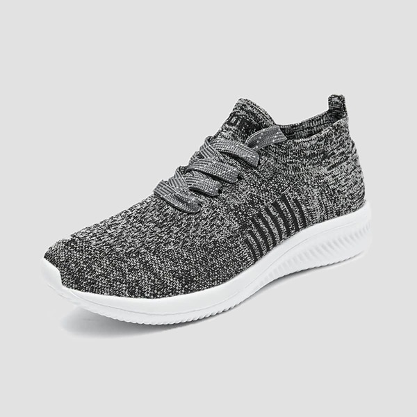

Men Lace Up Decor Knit Sneakers, Grey