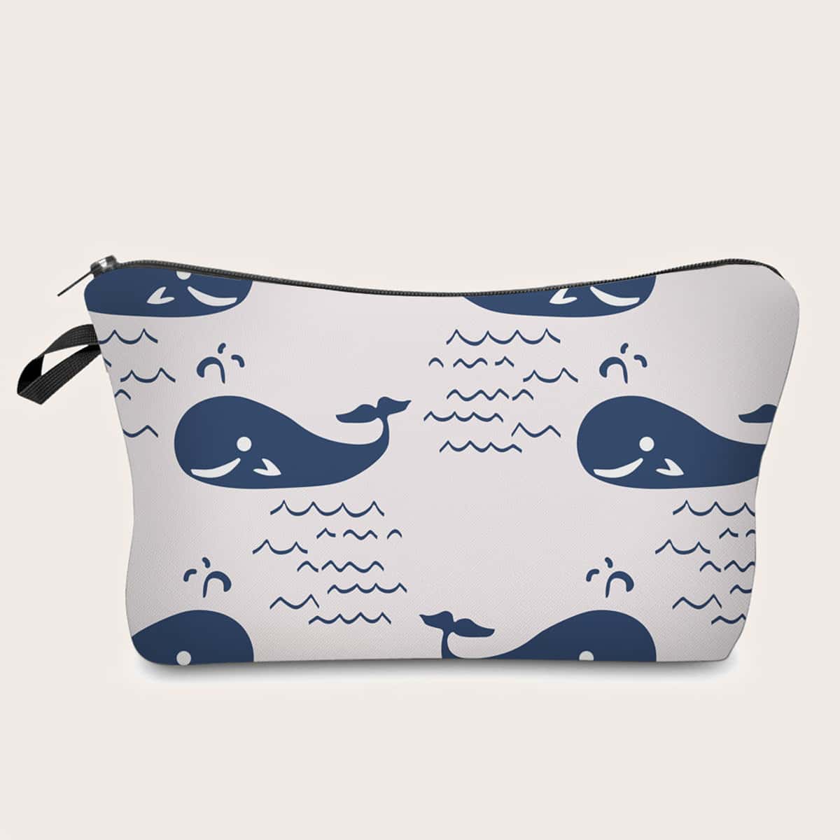 

Cartoon Whale Print Makeup Bag, Multicolor