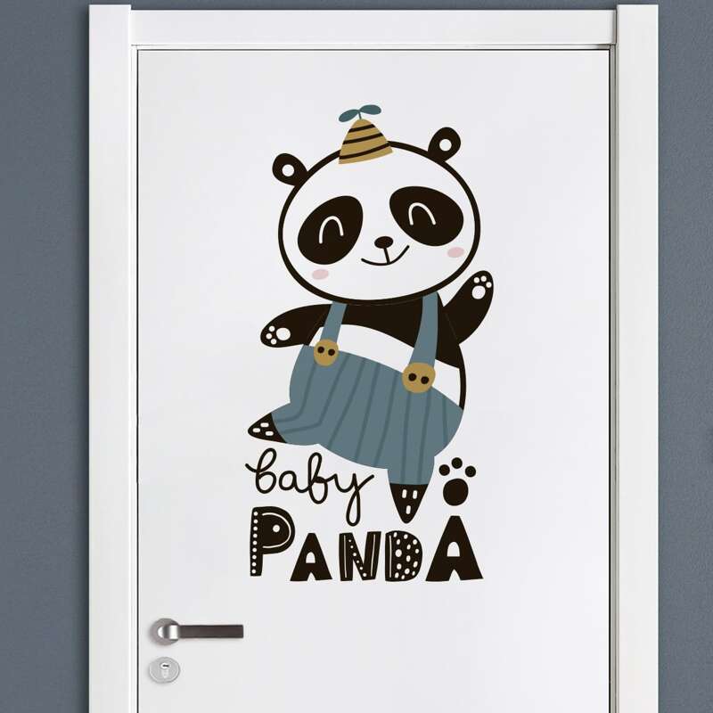 

Kids Cartoon Panda Print Wall Sticker, Multicolor