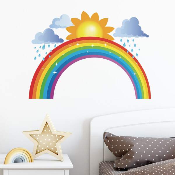 

Kids Rainbow Print Wall Sticker, Multicolor