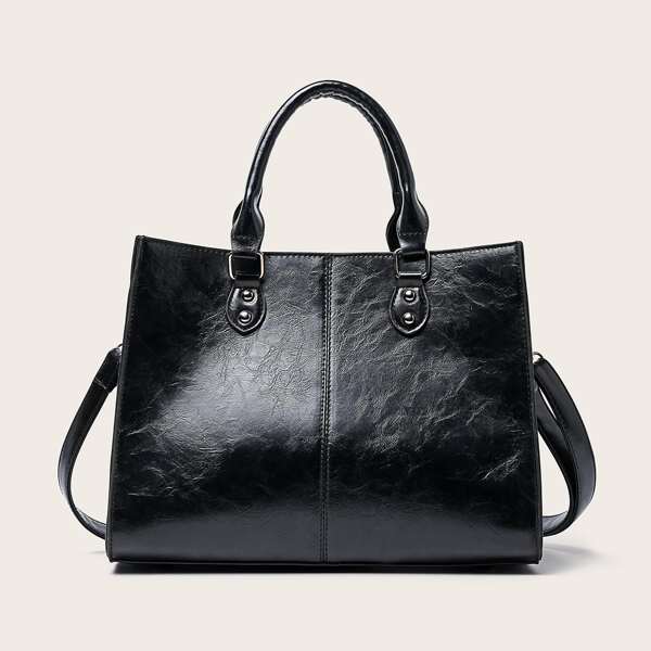 

Minimalist Top Handle Bag, Black