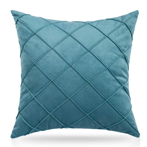 

Solid Plaid Cushion Cover Without Filler, Blue