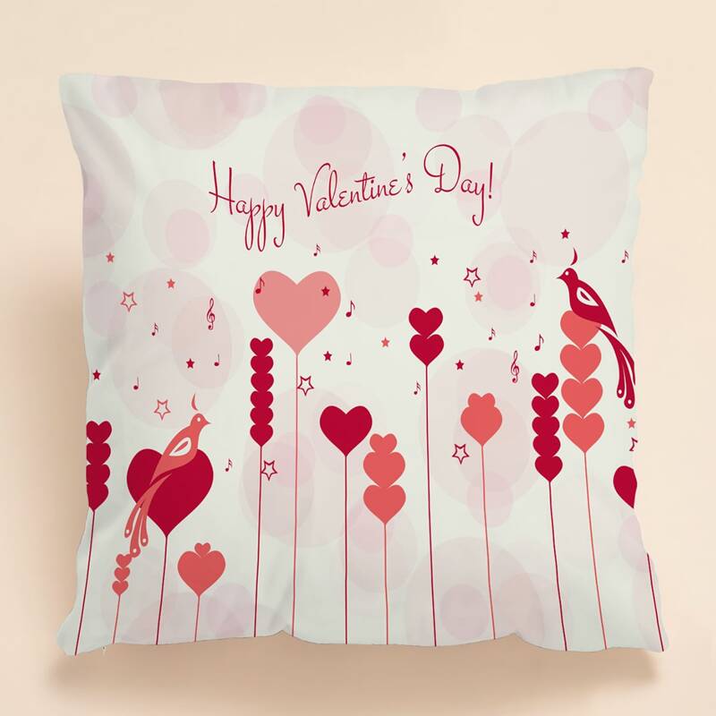 

Heart Print Cushion Cover Without Filler, Multicolor