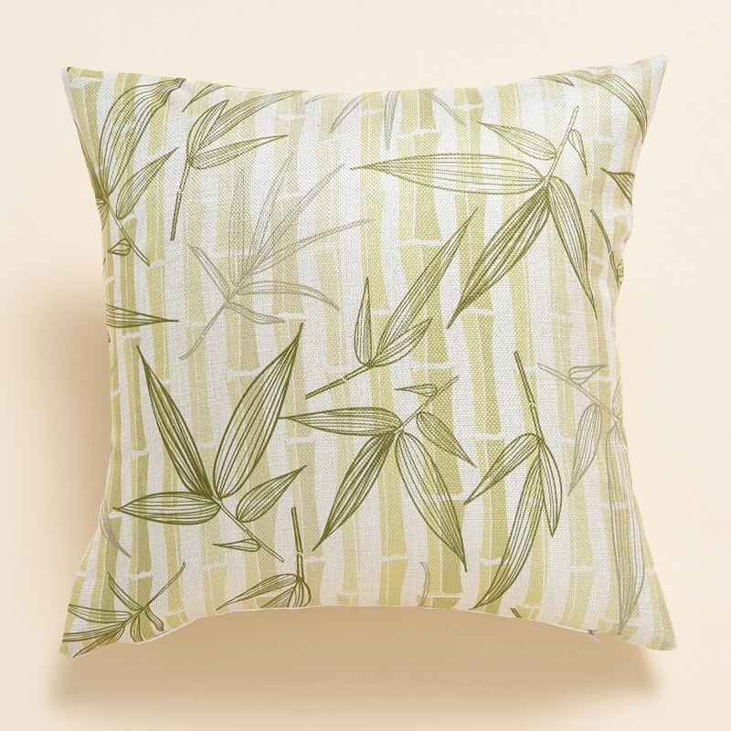 

Leaf Print Cushion Cover Without Filler, Multicolor