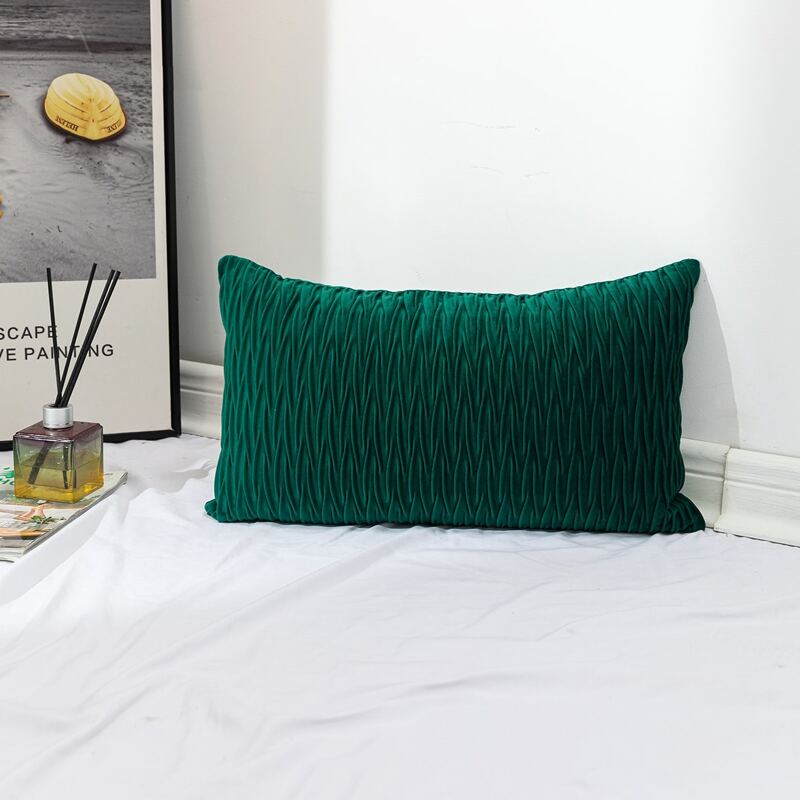 

Plain Lumbar Pillow Cover Without Filler, Dark green