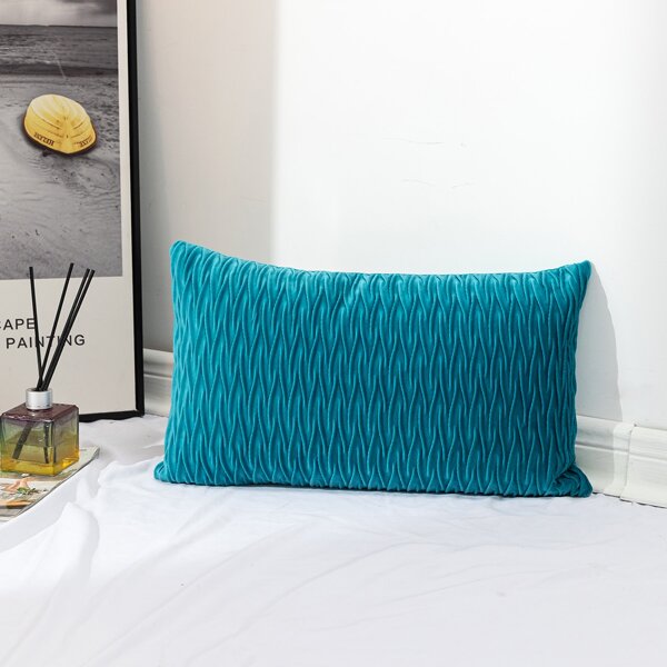 

Plain Lumbar Pillow Cover Without Filler, Blue