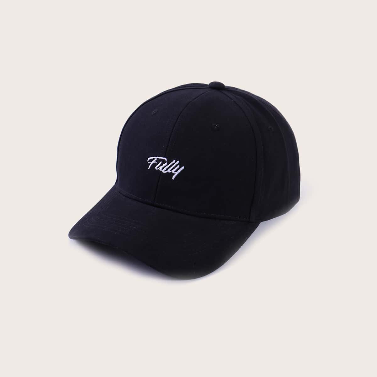 

Letter Embroidery Baseball Cap, Black