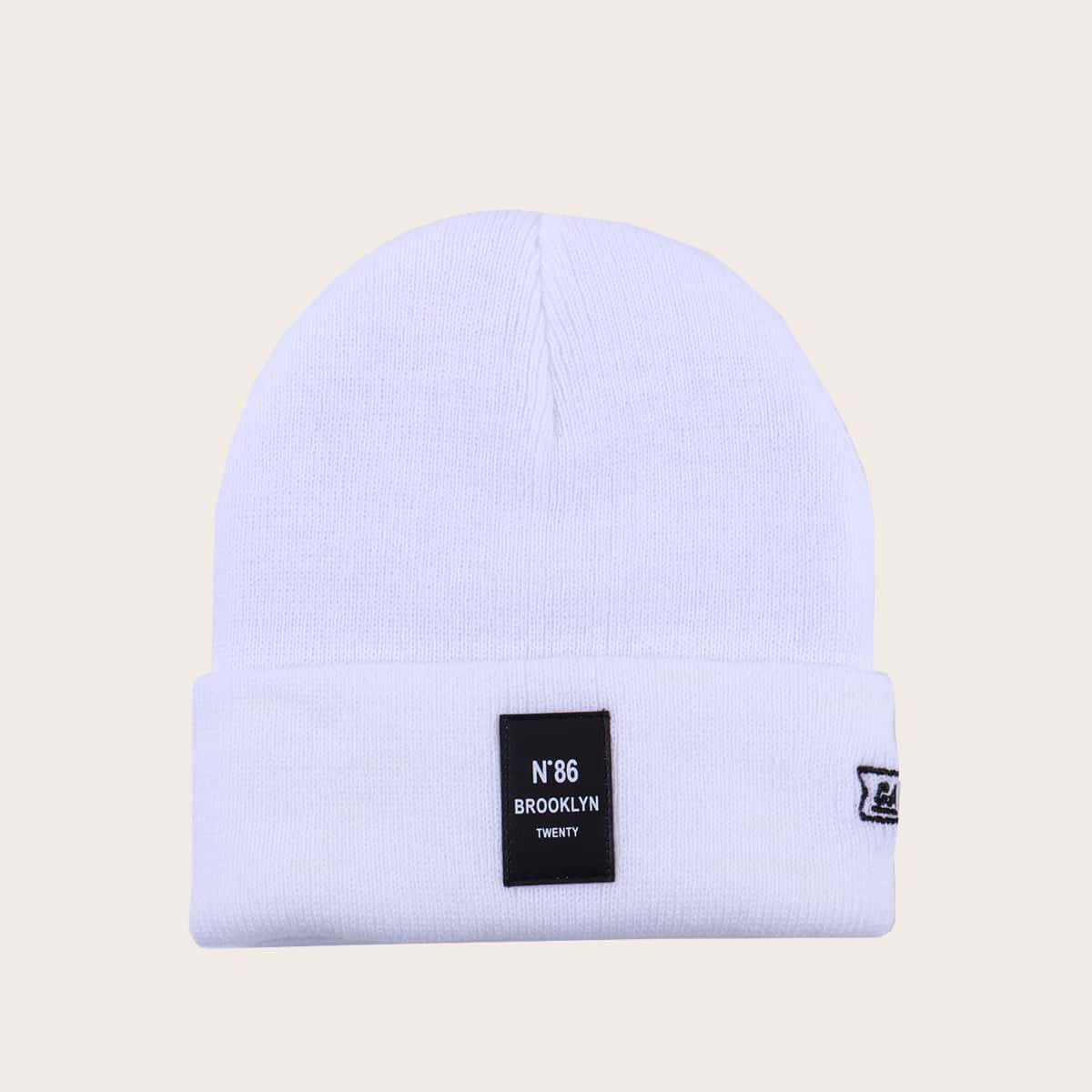 

Letter Label Beanie, White