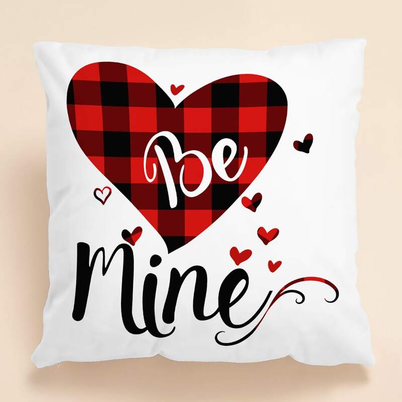 

Heart Print Cushion Cover Without Filler, Multicolor