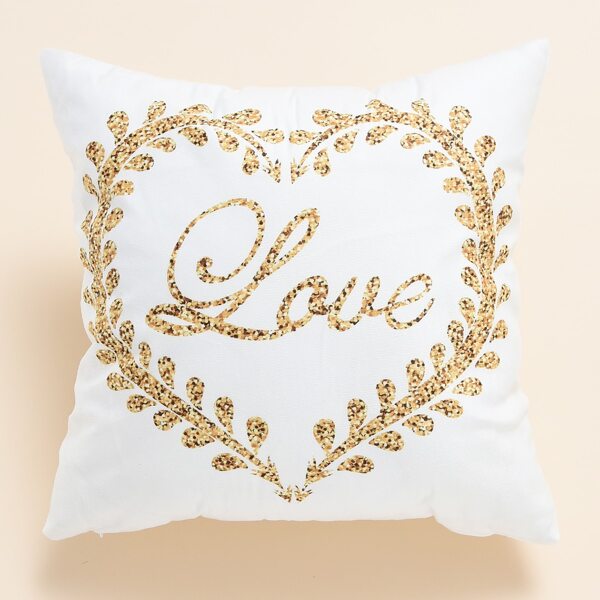 

Letter Graphic Cushion Cover Without Filler, White