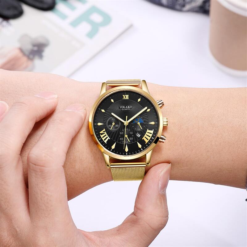 

1pc Guys Triple Dial Quartz Watch