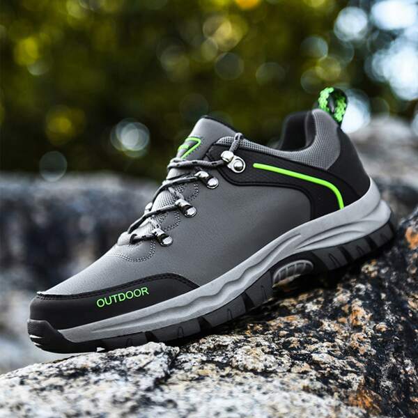 

Men Lace Up Front Hiking Shoes, Grey