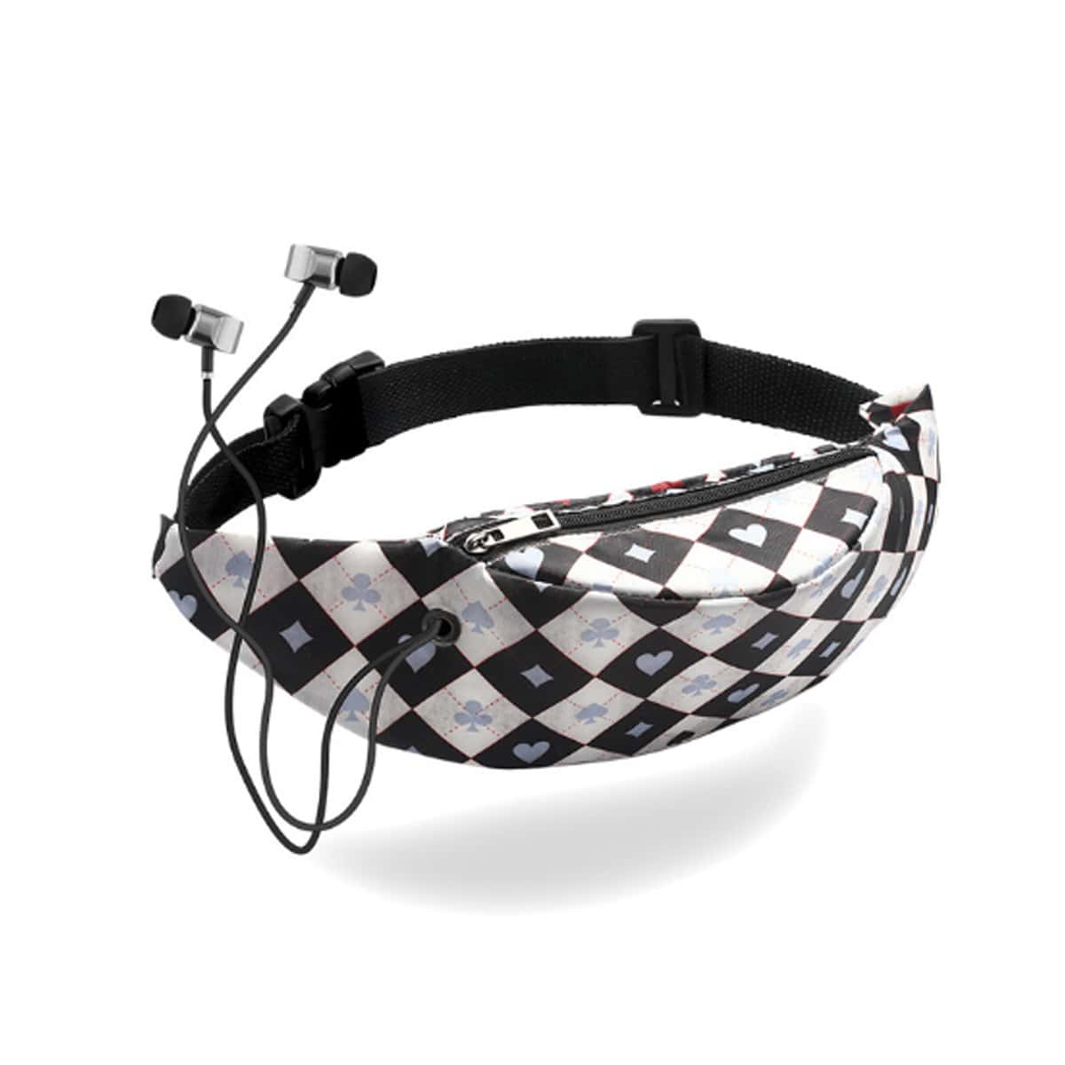 

Playing Card Fanny Pack With Headphone Plug, Multicolor