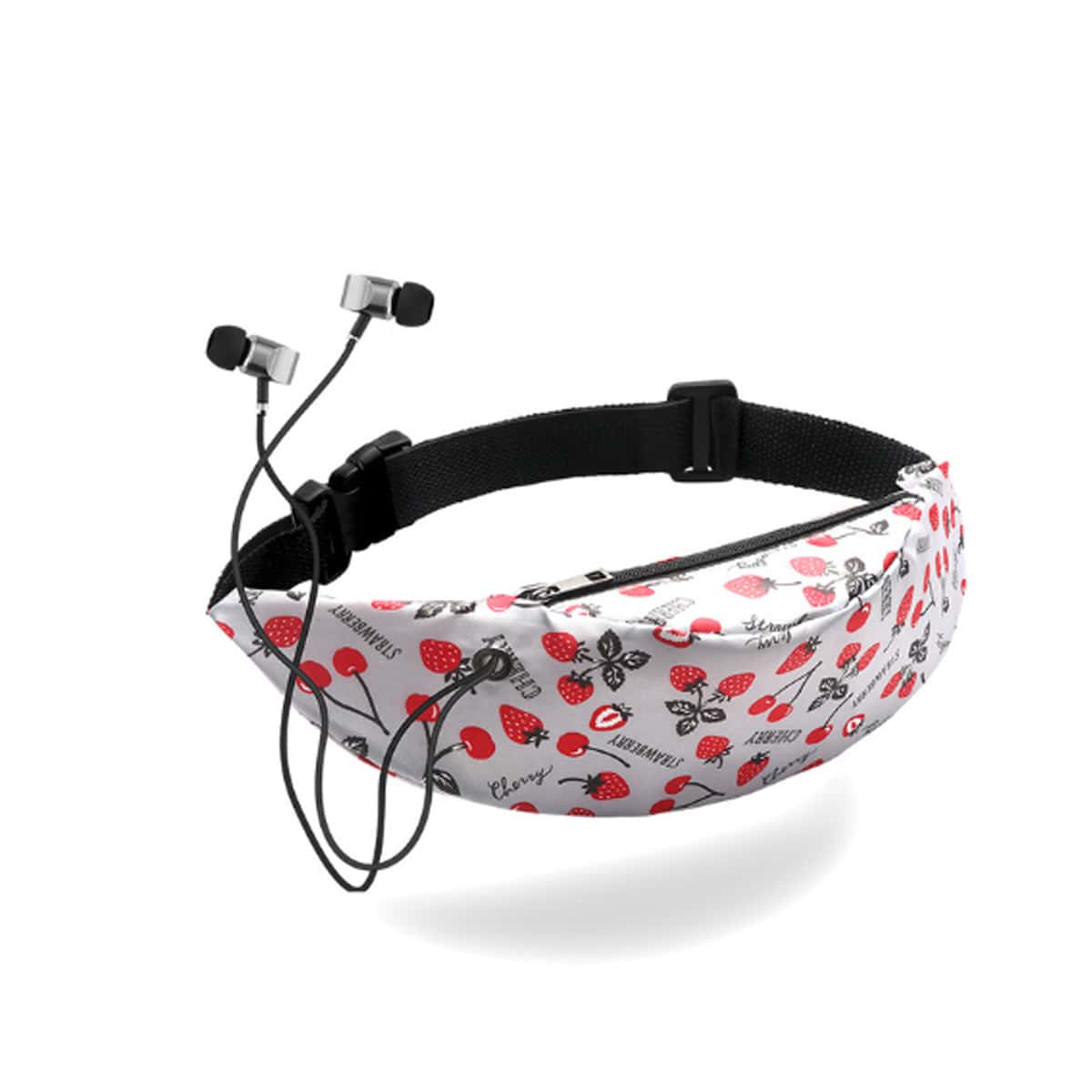 

Strawberry Fanny Pack With Headphone Plug, Multicolor
