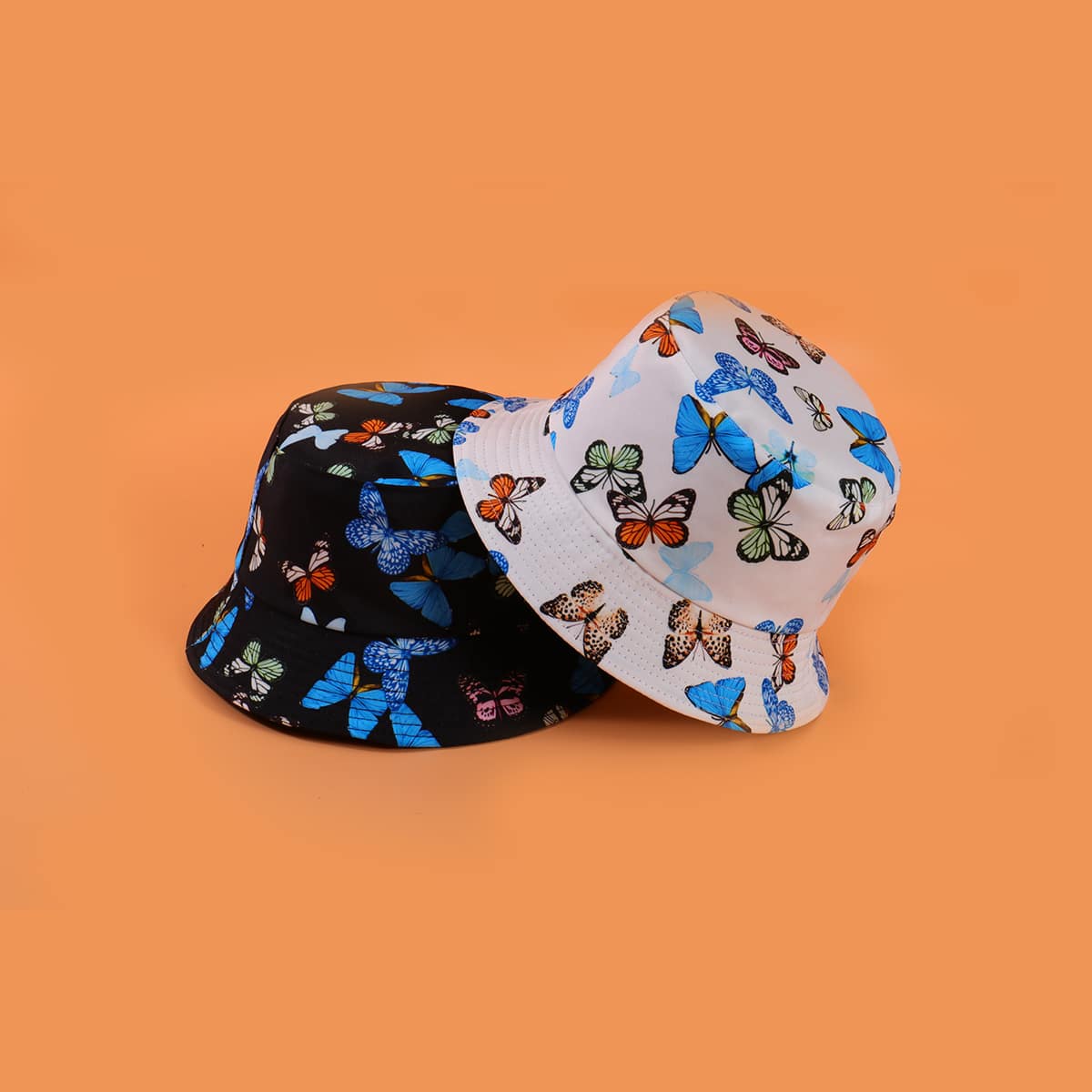 

2pcs Butterfly Pattern Bucket Hat, Multicolor
