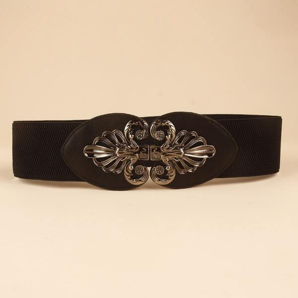 

Metal Buckle Elastic Belt, Black