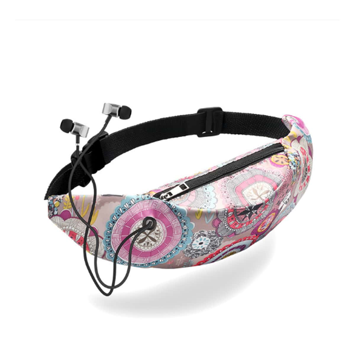 

Floral Fanny Pack With Headphone Plug, Multicolor