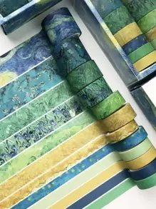 12rolls Oil Painting Pattern DIY Tape - Multicolor - View 1