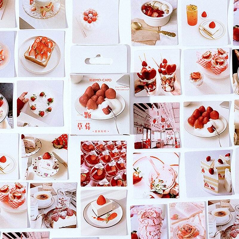 

46pcs Strawberry Print Sticker, Multicolor