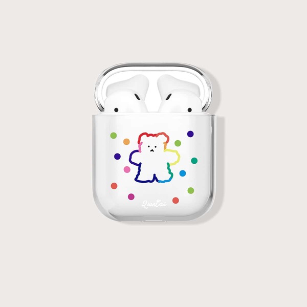 

Cartoon Bear Clear Airpods Case